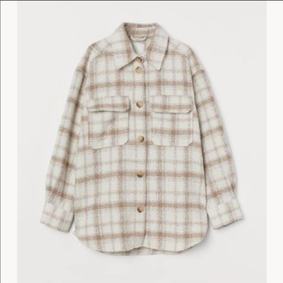 H&M Plaid Shirt Jacket Shacket - Picture 3 of 4
